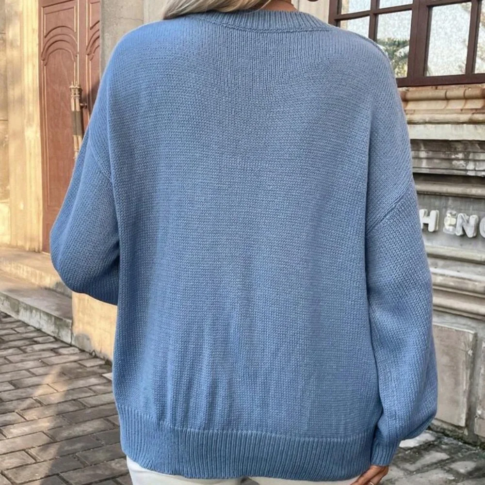 New heart print long sleeve sweater - Picture 6 of 7